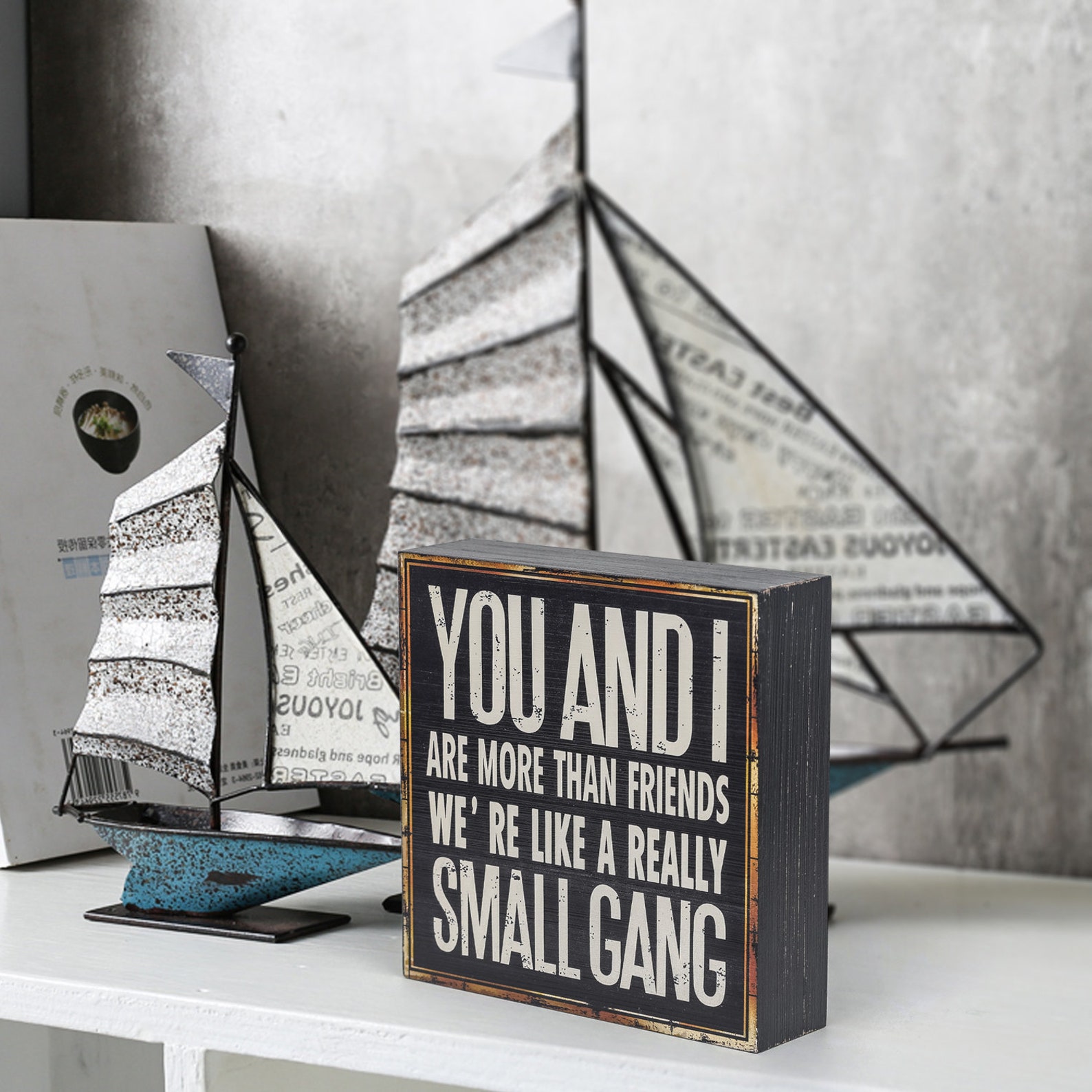 Classic Wooden Box Sign Decor with Saying 5.8 x 5.8 Inch Etsy