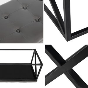 Banco rectangular tapizado banco largo otomano con patas de | Etsy