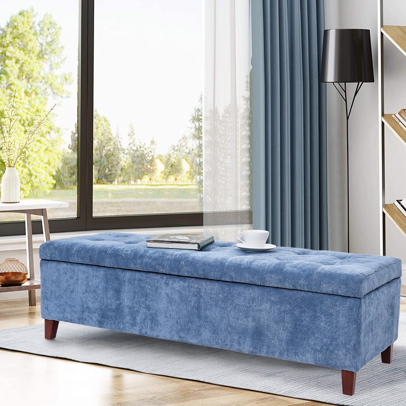 51''Storage Ottoman Upholstered Flip Top Bench with Etsy