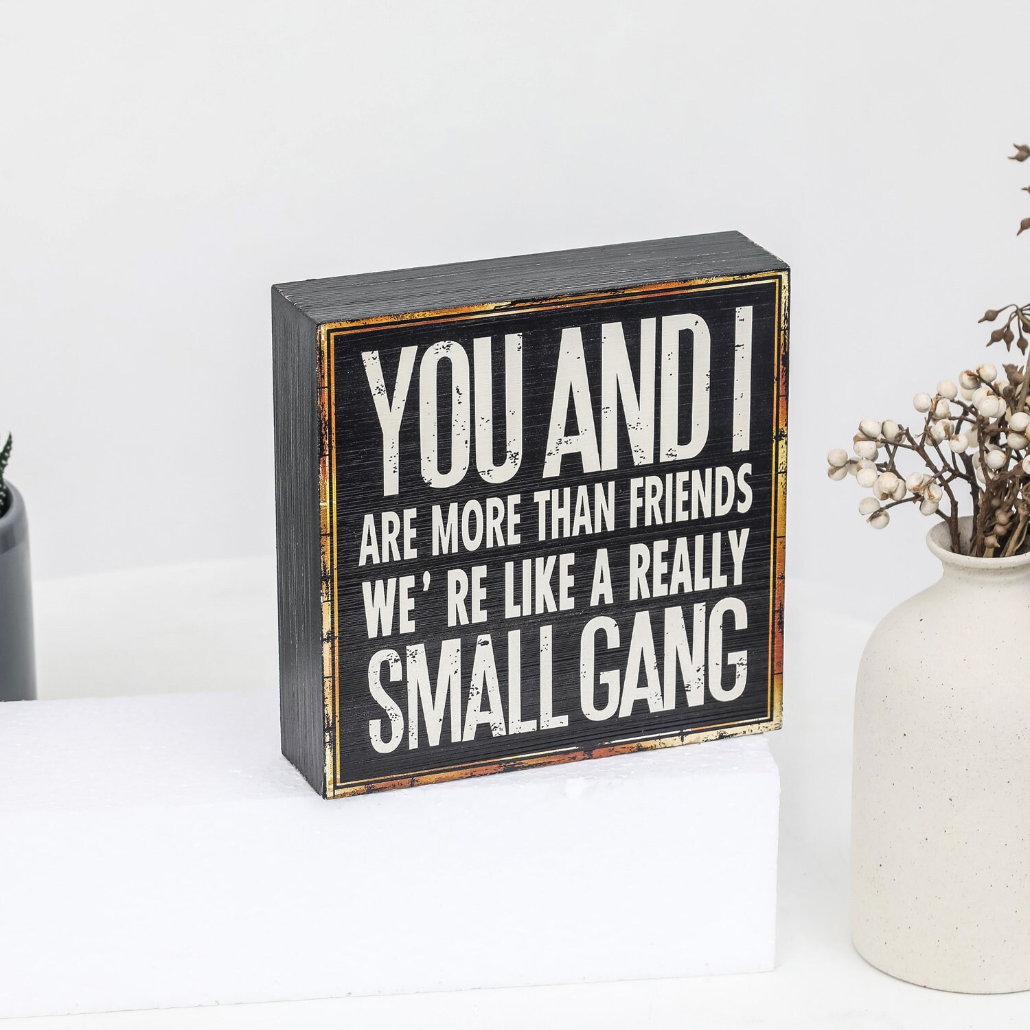 Classic Wooden Box Sign Decor with Saying 5.8 x 5.8 Inch Etsy