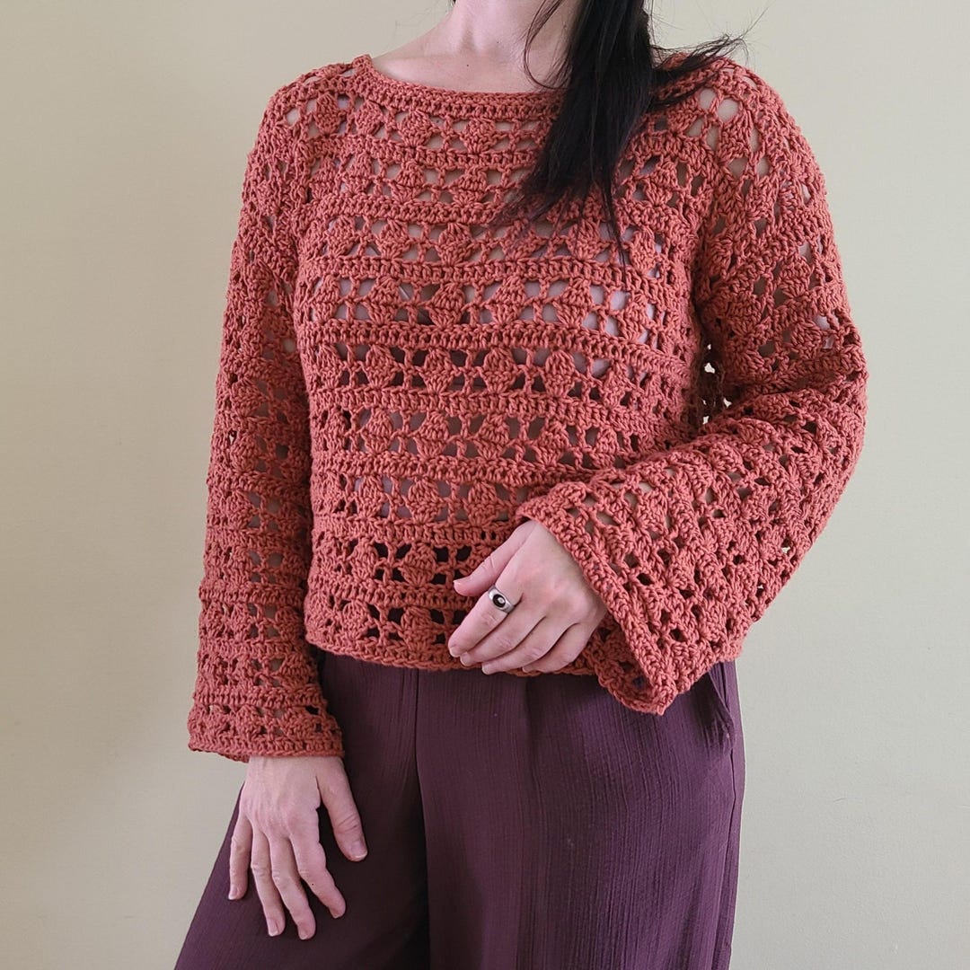Galena Crochet Lacy Top Pattern XS-3XL – Beginner Friendly Lace