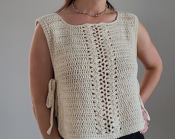 Crochet Vest Pattern: Side Tie Design (PDF Pattern)