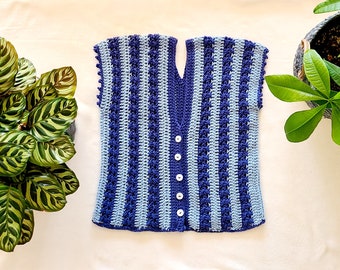 Crochet Summer Vest PATTERN: Easy Striped Vest (Digital Download)