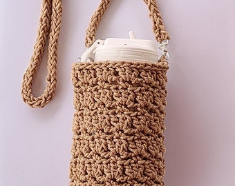 Crochet Water Bottle Holder | Water Bottle Bag | Crochet Bag - Instant Download PDF