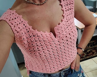 CROCHET PATTERN | Crochet Crop Top Pattern | Crochet Crop Top | Womens Top | Pdf Crochet Pattern