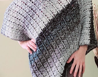 Häkelanleitung Poncho | Häkelponcho Muster | Damen Häkelponcho - PDF-Häkelanleitung