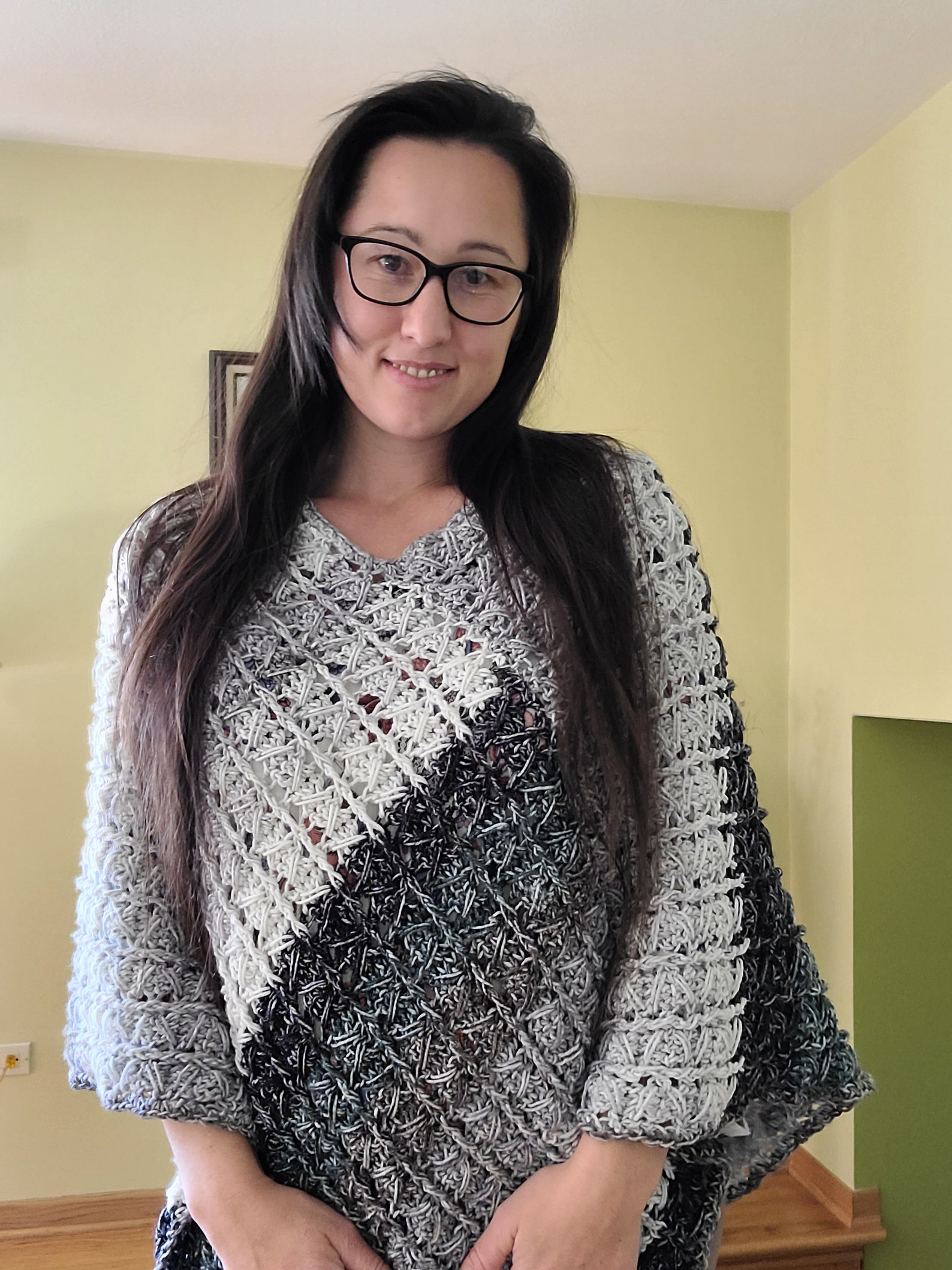 Crochet Pattern Crochet Poncho Striped Crochet Poncho Etsy