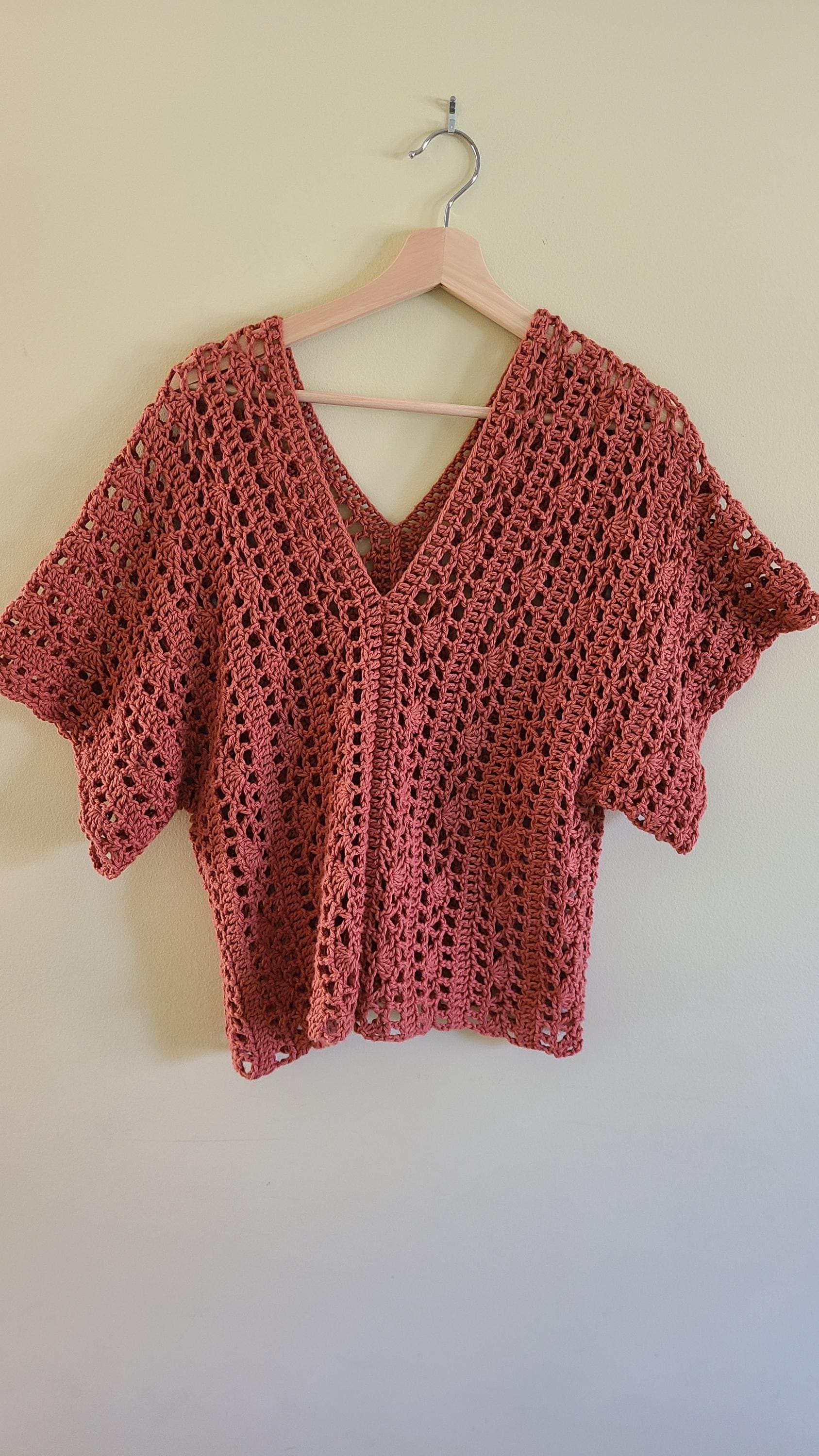 Crochet Lacy Top Pattern: Women's V-neck Tee (PDF Pattern) - Etsy