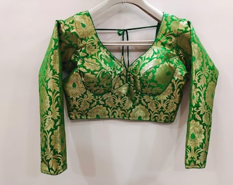 Hand Embroidered Indian Blouse, Custom Designer Wedding Saree Blouse