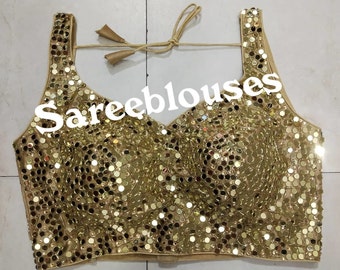 Designer Sequin Saree Blouse | Handmade Indian Bridal Wear, Custom Fit