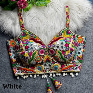 Gujrati Designer Ethnic Crop Top | Handmade Indian Wedding Blouse, Boho Festival Wear