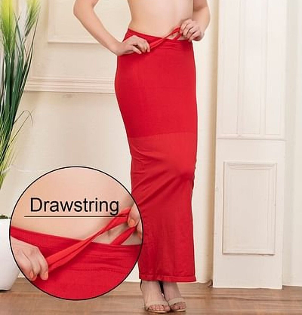 Red Saree Shapewear With Drawstring Women's Stretchable Etsy