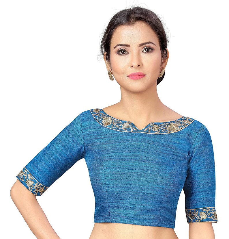 Christmas Beautiful Golden Embroidery Readymade Saree Blouse Bride/'s Designer Saris Women Sari Choli Wedding Wear Fabric Craft Tunic Top