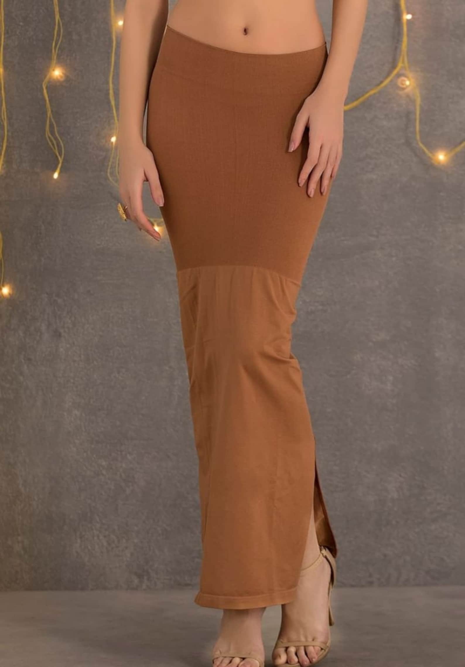 Brown Saree Shapewear Women's Stretchable Skirt Petticoat Etsy UK
