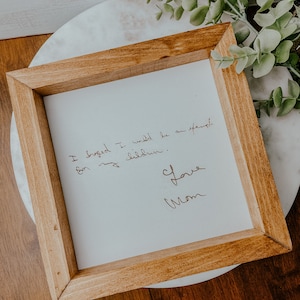 Laser Engraved Handwritten Sign