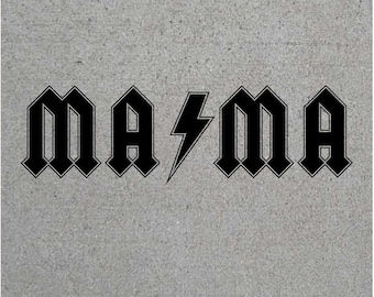 MAMA ACDC SVG, Silueta, Cricut, Archivo cortado