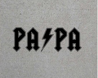 Papa ACDC SVG, Silhouette, Cricut, svg file, PNG file