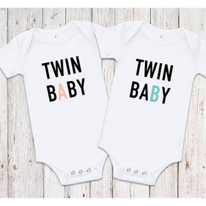Twin Baby Onesies SVG, Twin A, Twin B Onesie SVG