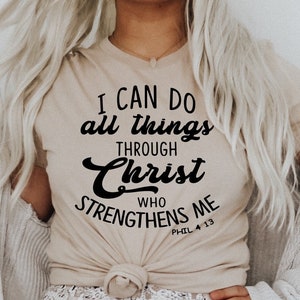 I Can Do All Things Through Christ PNG Bible Verse Clipart T-shirt Scripture PNG Philippians 4 13