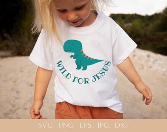 Camisas cristianas SVG Niños Niños Salvajes Para Jesús PNG Cumpleaños Niño de Dios Clipart Pared Arte Boho Minimalista Guardería Escuela Dominical