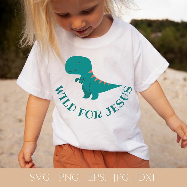 Christian Shirts SVG Children Kids Wild For Jesus PNG Birthday Child of God Clipart Wall Art Boho Minimalist Nursery Sunday School