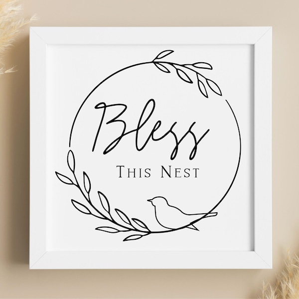 Christian Shirts SVG Faith PNG Cross Clipart Jesus Wall Art Vinyl Decal Boho Minimalist Inspirational Quotes Sayings Bless This Nest Wreath