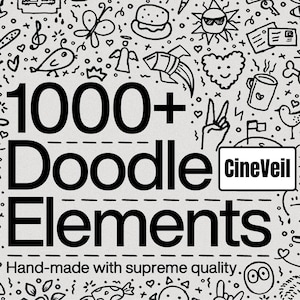 Über 1000 handgezeichnete Doodle-Elemente