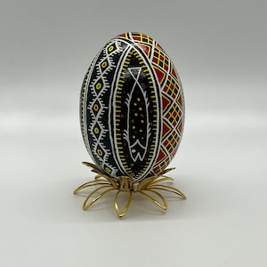 Traditional Chicken Egg Pysanka, Hutsul Region, Fish, Pisanki, Ukrainian Easter Egg, Pysanky, Batik, Egg Art