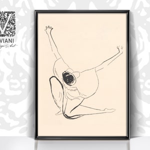 Vintage Woman Sketch Print: Minimalist Female Figure Drawing (Downloadable)