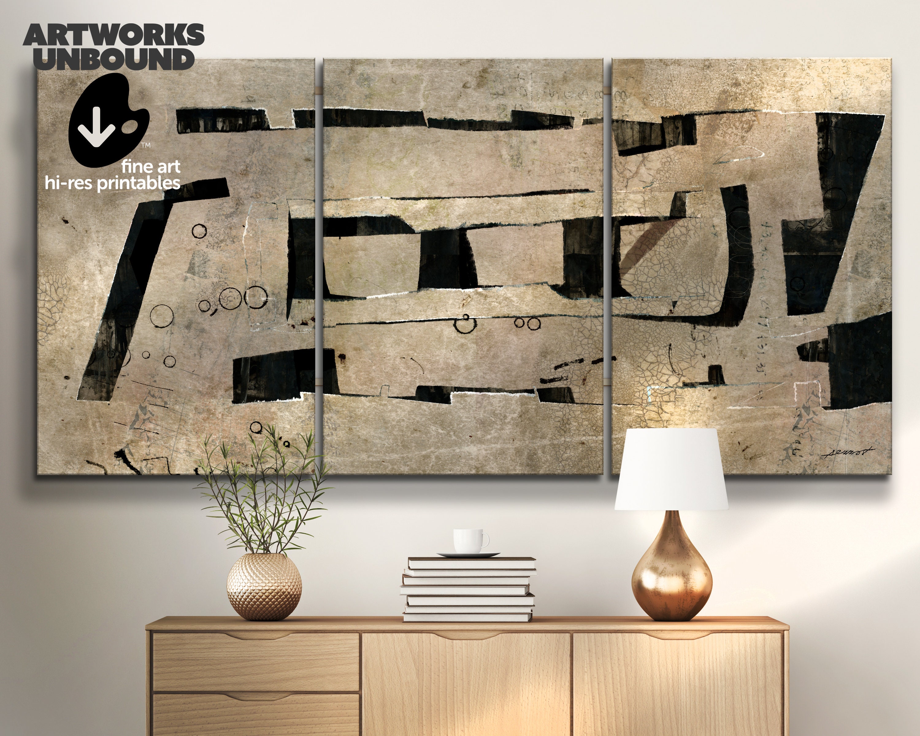 Abstract Art Print Set Digital Download Printable Art Set of Etsy