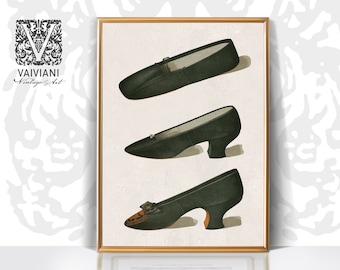 Vintage Shoe Etching: Victorian Fashion Sketch Printable (Digital Download)