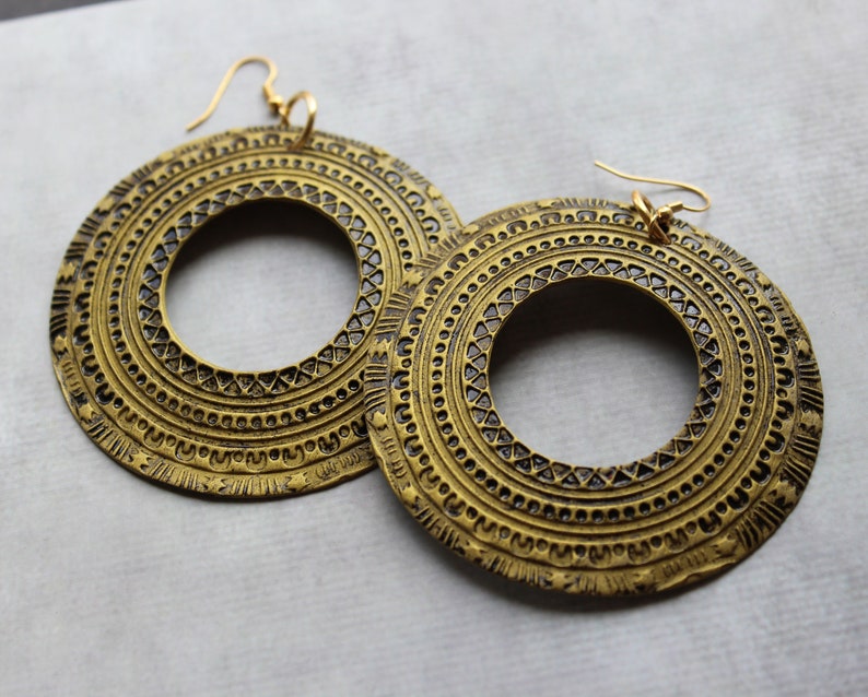 Big hoop earrings Large African earrings for women Chunky hoop | Etsy