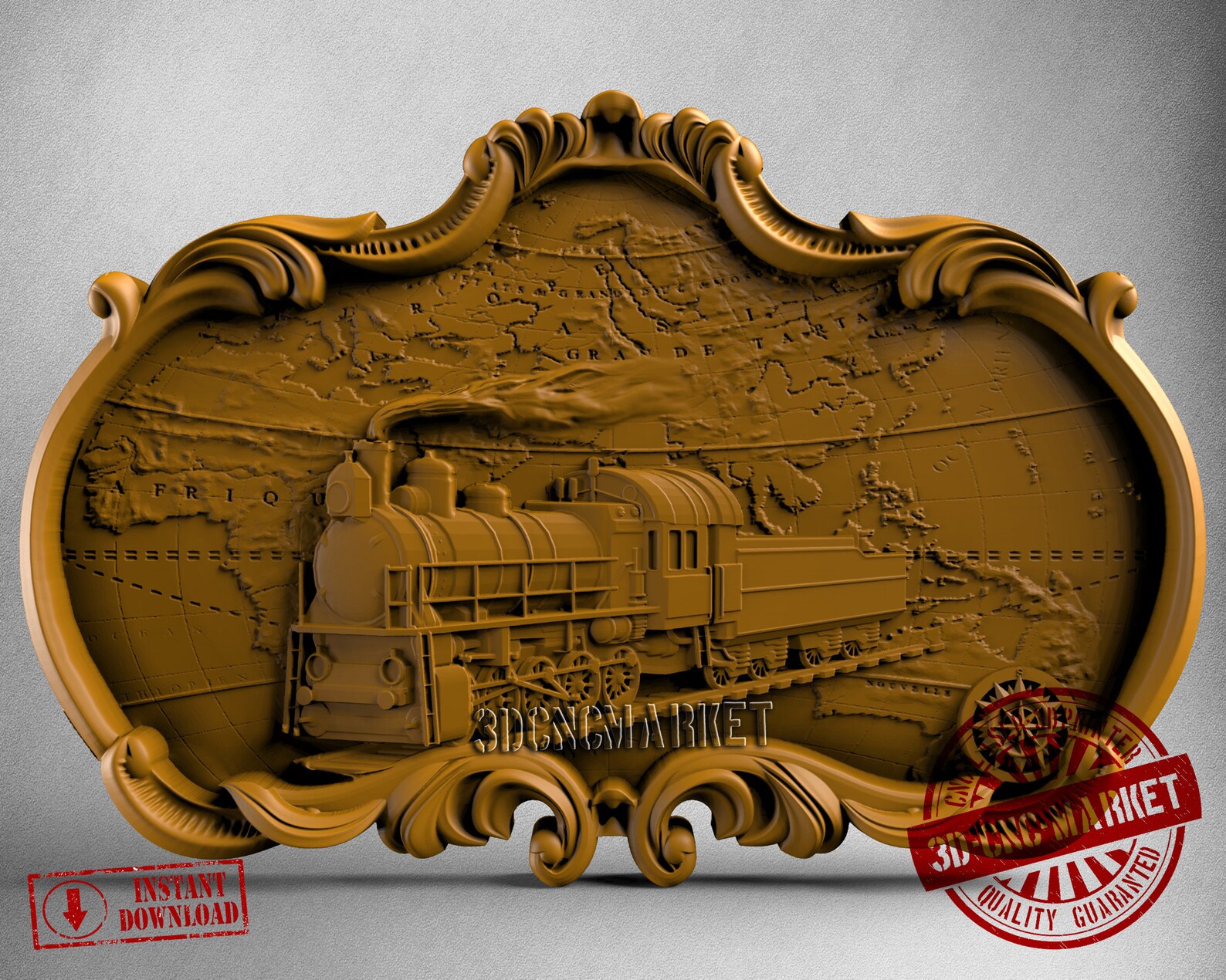 Train, 3D Stl Model 2837, for CNC Router Engraver, Carving Machine ...