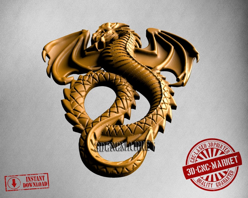Dragon 3D Stl Model 1069 for CNC Router Engraver Carving - Etsy