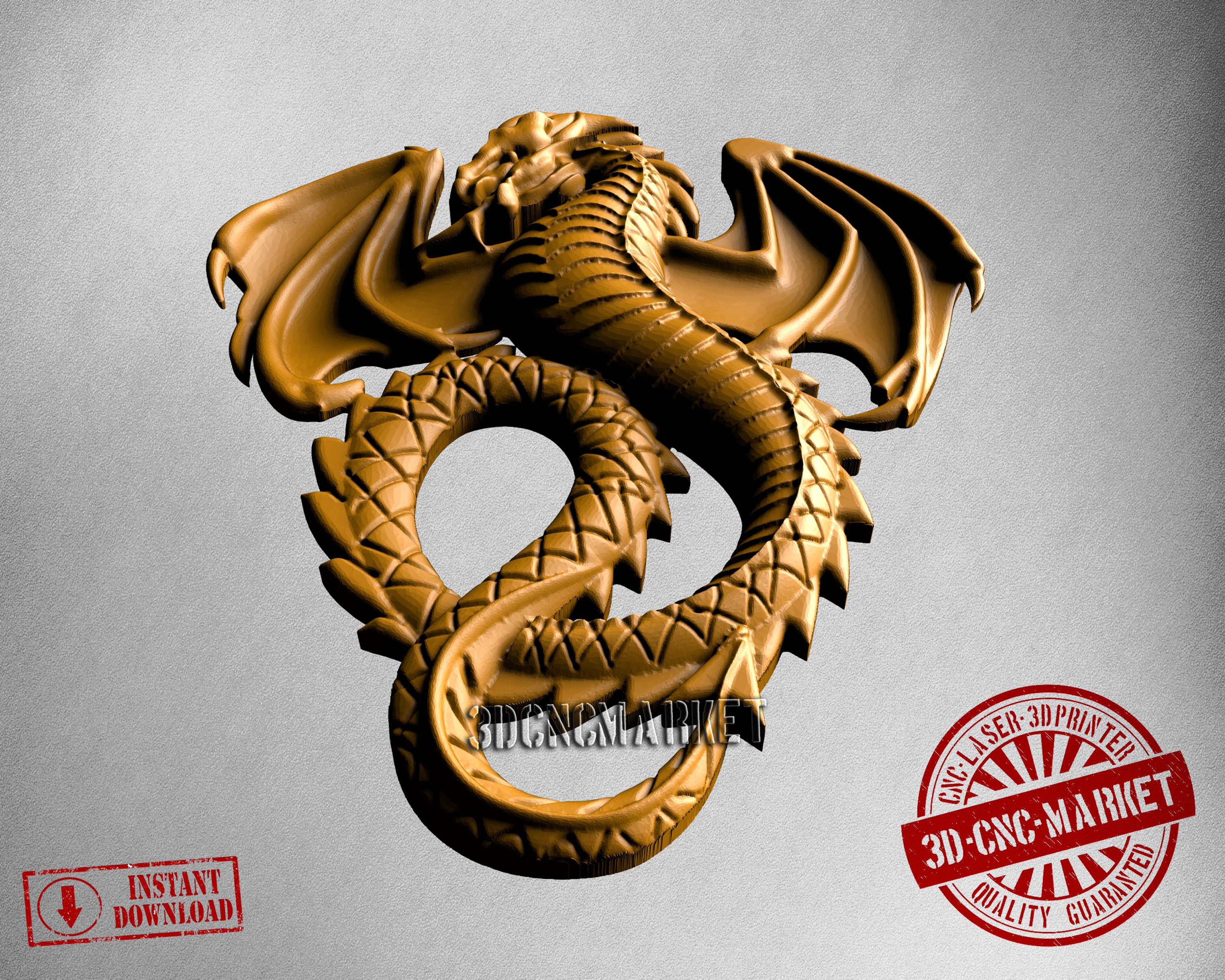 Dragon 3D Stl Model 6006 for CNC Router Engraver Carving | Etsy
