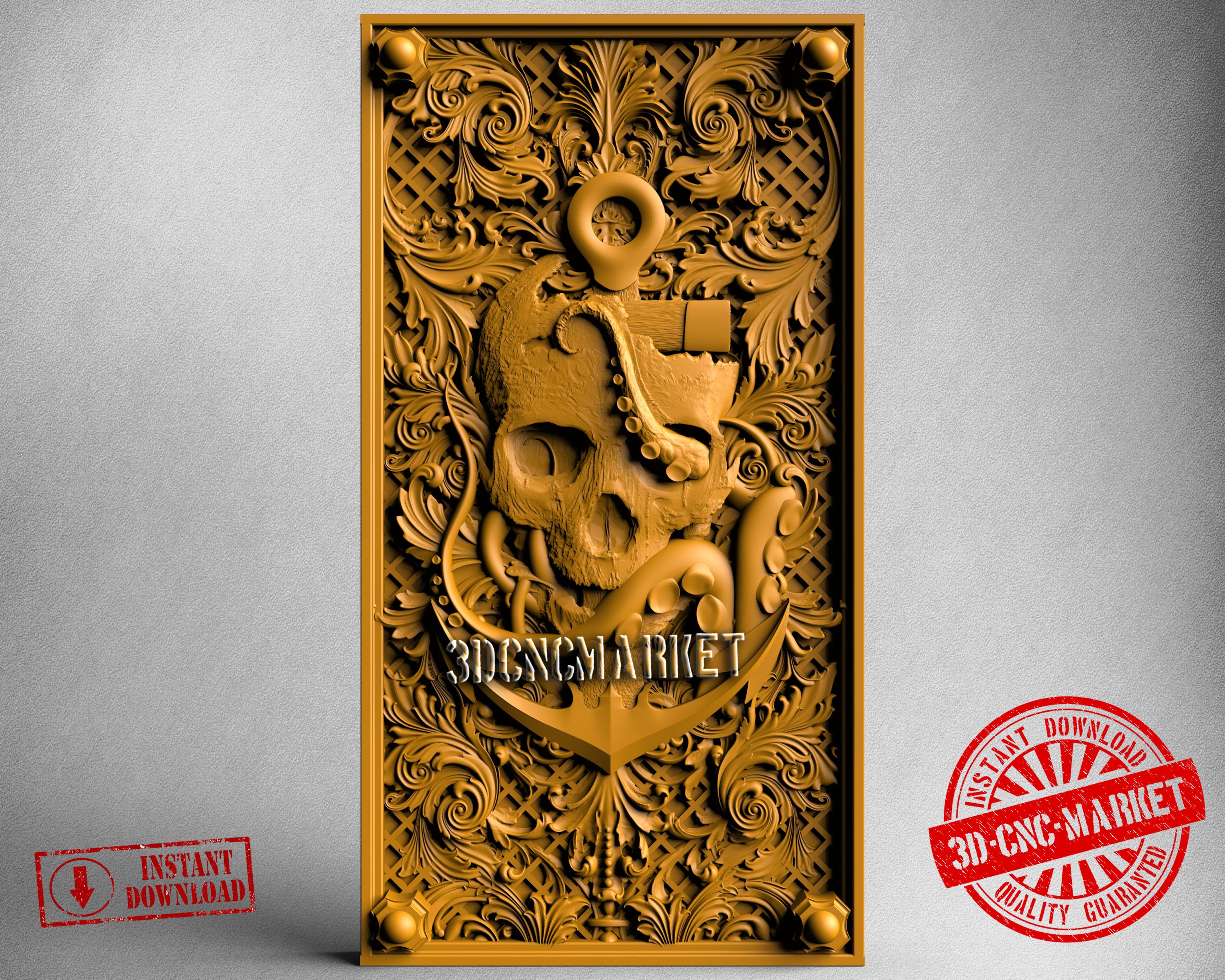 Skull, 3D Stl Model 11206, for CNC Router Engraver, Carving Machine, Relief, Artcam, Aspire, VCarve, Cutt3D