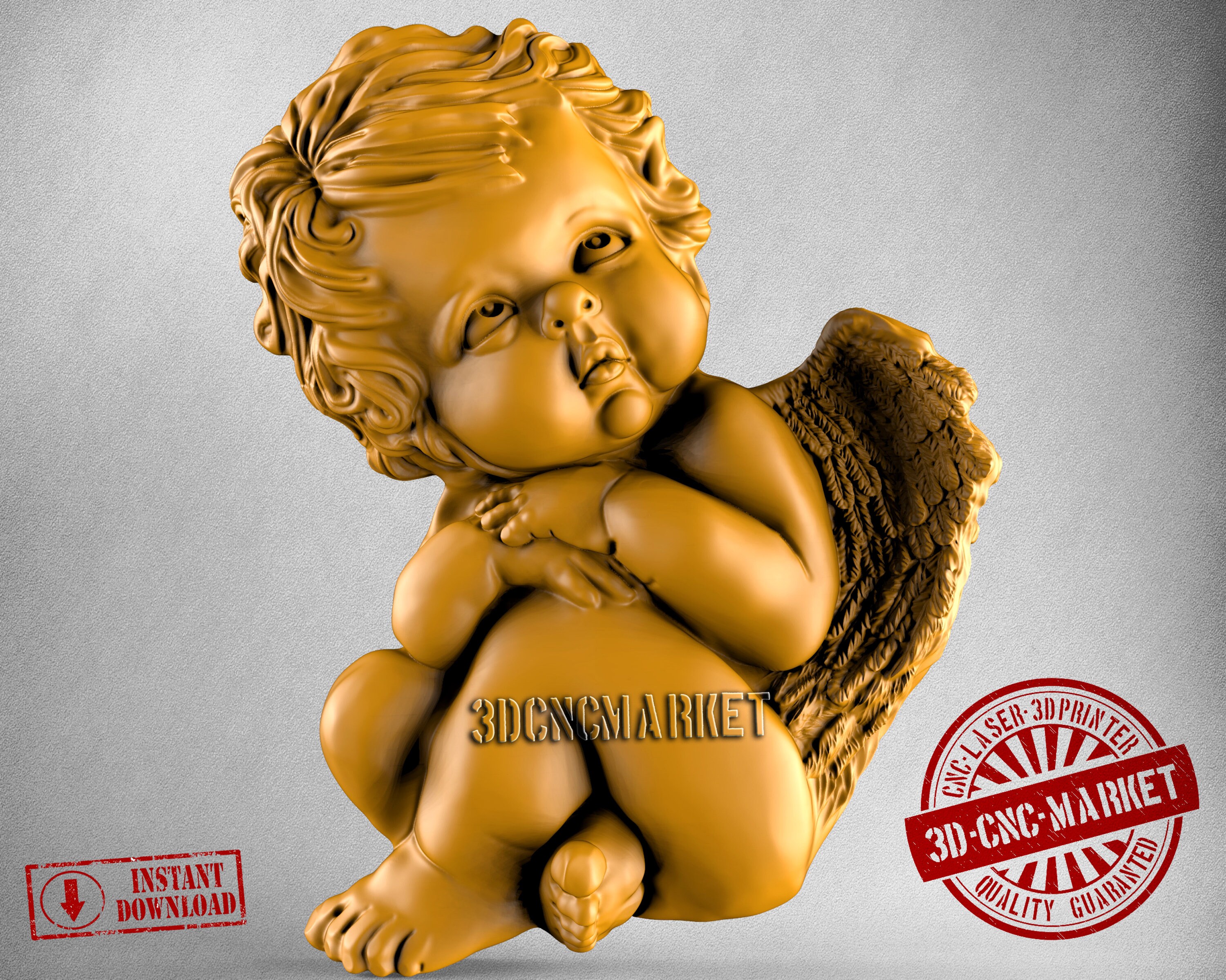 Angelito bebé, modelo 3D Stl 10369, para máquina de grabado y fresado CNC, máquina de tallado, relieve, Artcam, Aspire, VCarve, Cutt3D