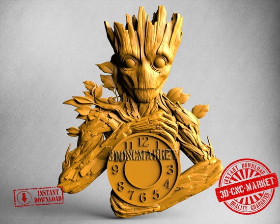 Horloge Groot modele 3D Stl 11472 pour routeur CNC machine a graver relief Artcam Aspire VCarve Cutt3D Etsy France