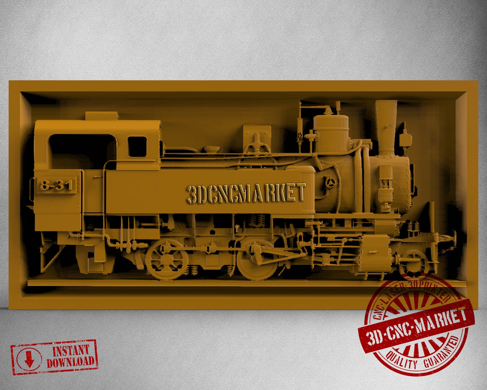 Train 3D Stl Model 6352 For CNC Router Engraver Carving Etsy