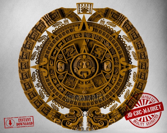 3D STL Models for CNC Router Artcam Aspire Aztec Maya Aztecs Calendar H329