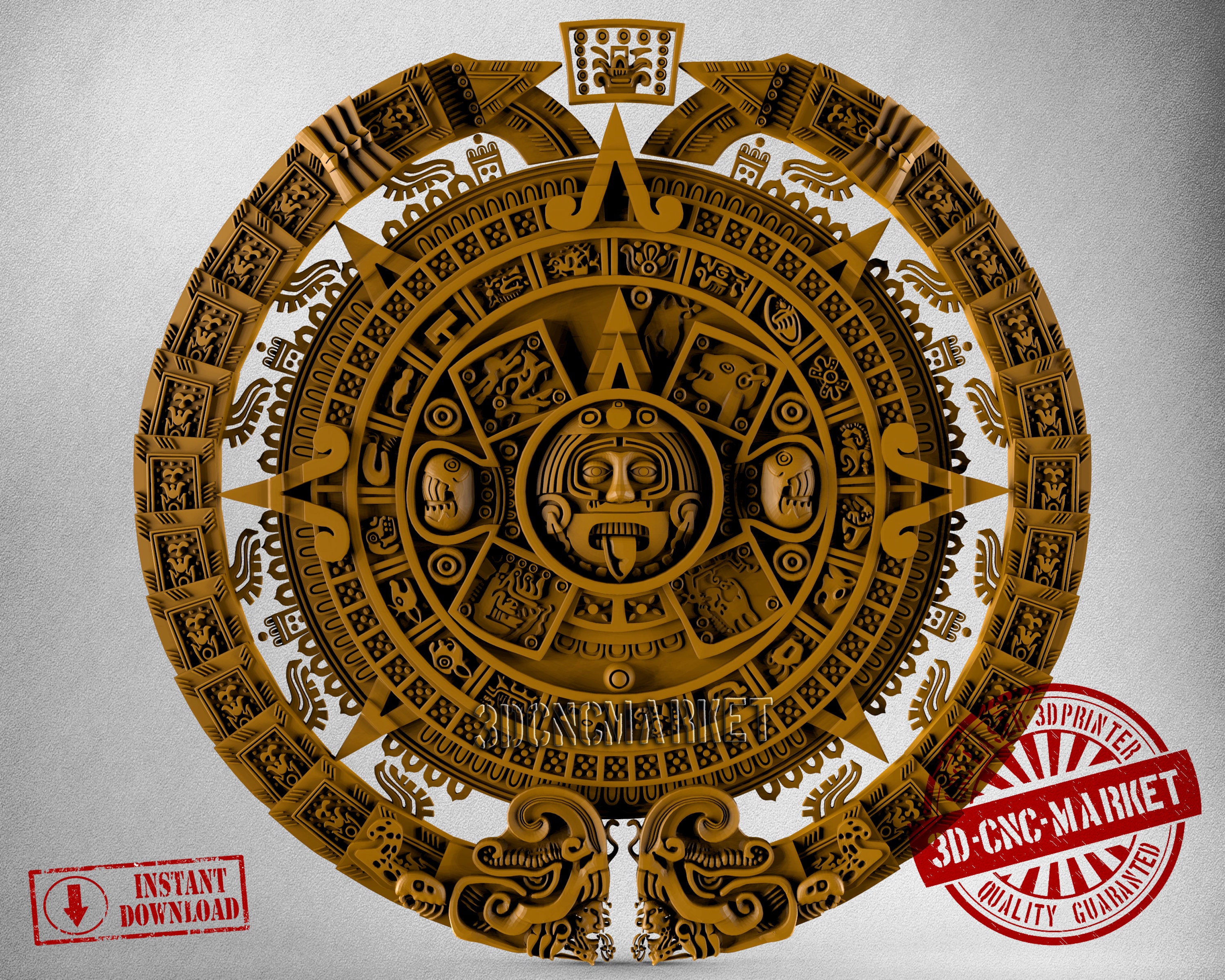 Aztec Calendar 3D Stl Model 6263 for CNC Router Engraver Etsy