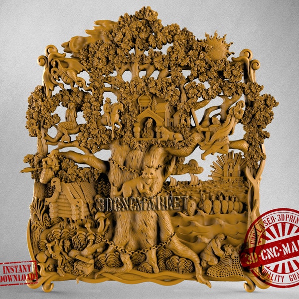 Tree of life, 3D Stl Model 6517, for CNC Router Engraver, Carving Machine, Relief, Artcam, Aspire, VCarve, Cutt3D