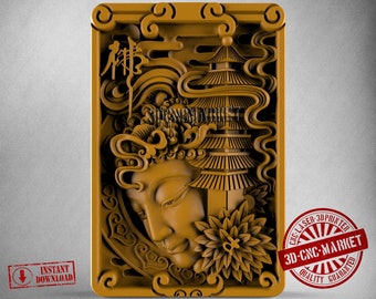 Buddha, 3D Stl Modell 1382, für CNC-Fräsergravierer, Schnitzmaschine, Relief, Artcam, Aspire, VCarve, Cutt3D