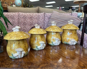 Vintage Yellow Mushroom Cookie Jars