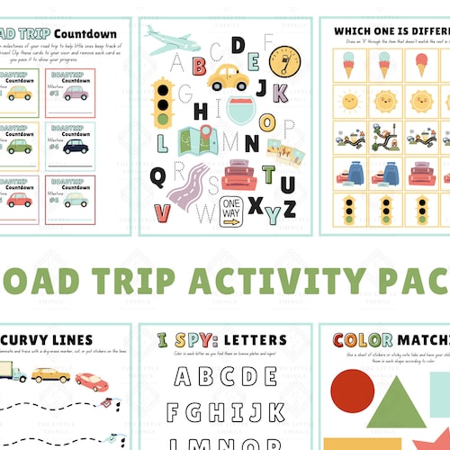 Road Trip Printable Pack Preschool Pre-k Kinder Activities - Etsy