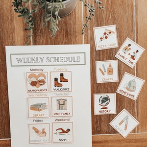 DIY Schedule for Kids - Muted Rainbow, School Planner, Schedule Planner for Kids, Illustration Calendar for Kids
