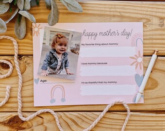 Mother's Day Cards for Toddlers, Toddler Craft, DIY Mother's Day Gift, Printable, Toddler Printable, Mother's Day Card