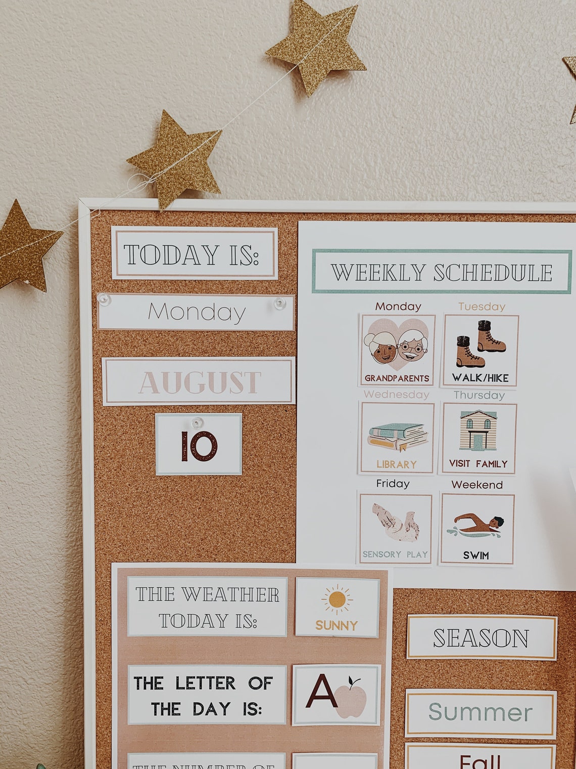 DIY School Calendar Muted Rainbow Calendar Early Elementary Etsy