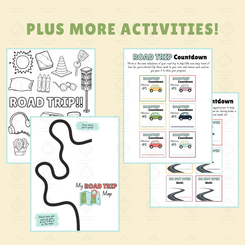Road Trip Printable Pack Preschool Pre-k Kinder Activities - Etsy
