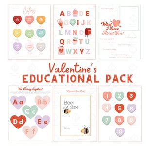 Valentine's Educational Pack, Preschool Pre-K Kinder Activities, Printable Curriculum, Printable Valentine Activities for Kids